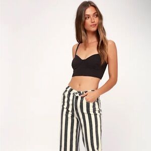 Amuse Society Black Strappy Crop Top XS